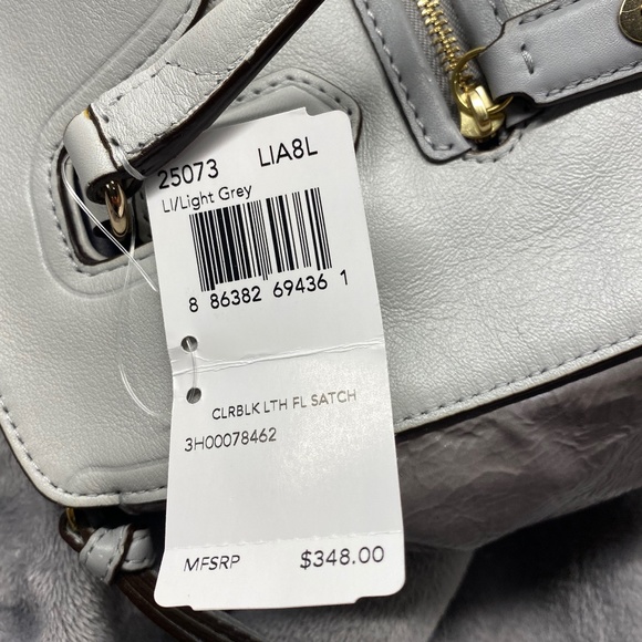 Coach Poppy colour block Grey Leather Satchel - Picture 11 of 12